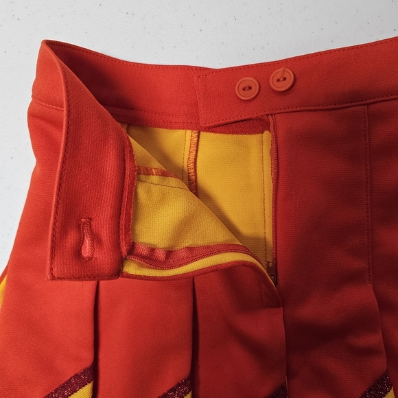 CDT Cheerleader & DanzteamCheerleader Skirt Orange and Yellow Pleated Girls - Picture 8 of 9